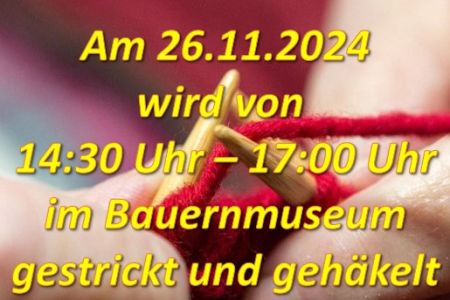 Handarbeitskreis 26.11.2024 14:30 bis 17:00 Uhr